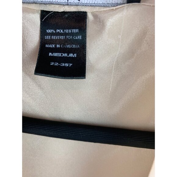 Susan Lucci Medium Satin Beige Blouse With Tie Front & Cap Sleeves - Picture 3 of 5